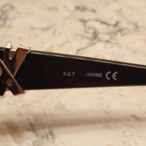 Swarovski Official Sunglasses SK 157 01B Crystal Black Frames Purple Lenses Cat - Picture 9 of 16